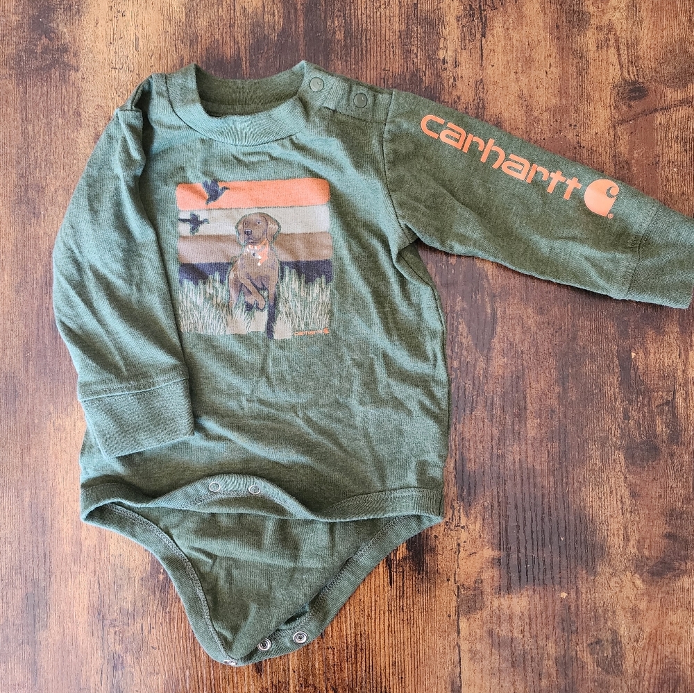 Long Sleeve Carhartt Baby Onsie Bird Dog 6m